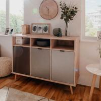 Mobile Credenza Madia Rovere 3 Ante Grigio Rovere