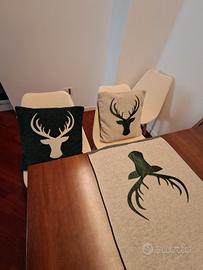 runner più 2 cuscini alce