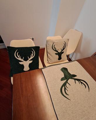 runner più 2 cuscini alce