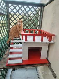 Cuccia in legno per gatti o cani di piccola taglia