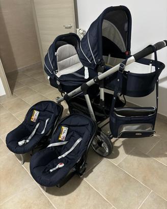 Passeggino trio gemellare