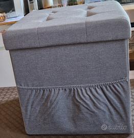 Pouf contenitore con porta riviste