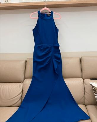 Abito elegante donna blu elettrico S 