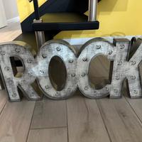 Scritta luminosa a batterie ROCK