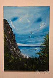 Quadro dipinto a mano- Paesaggio Marino 