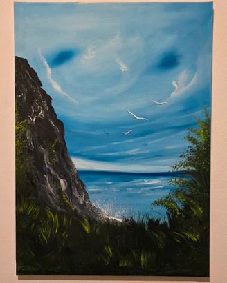 Quadro dipinto a mano- Paesaggio Marino 