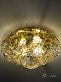 Coppia di plafoniere in vetro di Murano
