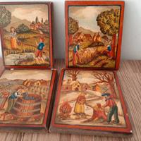 Quattro piccole stampe su legno