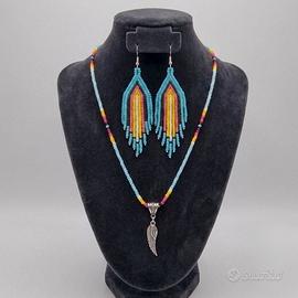 Collana orecchini vintage Etnico Nativi d'America