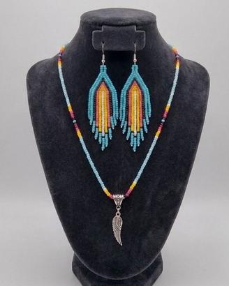 Collana orecchini vintage Etnico Nativi d'America