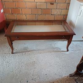 Tavolino a bacheca con cassetto espositore 120x60