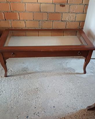 Tavolino a bacheca con cassetto espositore 120x60