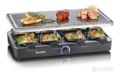Grill elettrico con pietra ollare e Raclette 