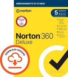 Norton 360 Deluxe 2024 (15 Mesi) 5 dispositivi 