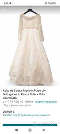 Abito da sposa avorio taglia 44