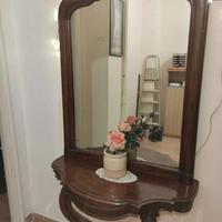 SPECCHIO CONSOLLE LEGNO ANTICO