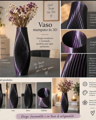 Vaso decorativo artigianale stampato in 3D