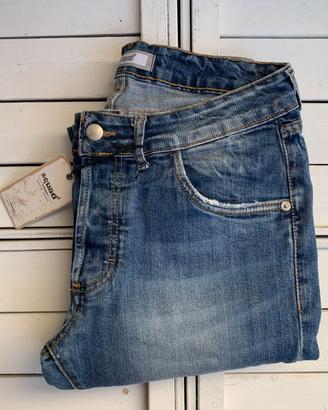 Jeans Uomo Squad2 Tg. 46 Effetto Used con risvolto