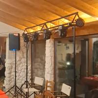set luci dj completo, tralicci e stativi