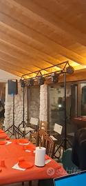 set luci dj completo, tralicci e stativi