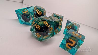 Set Dadi D&D Verdi Occhio di Drago fluttuante