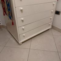 Cassettiera laccata bianca h83 92x62