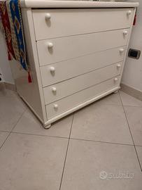 Cassettiera laccata bianca h83 92x62