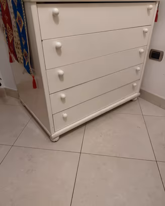 Cassettiera laccata bianca h83 92x62