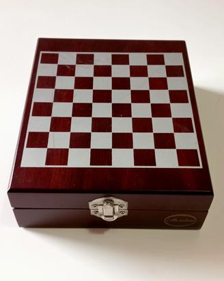 cofanetto gioco scacchi a set accessori vintage