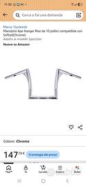  manubrio per custom cromato ape hanger 10