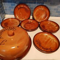 Set Formaggi vintage in terracotta smaltata
