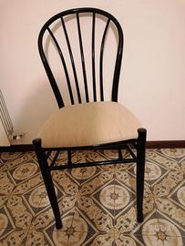 Set 5 Sedie stile Thonet / Bistrot in legno nero