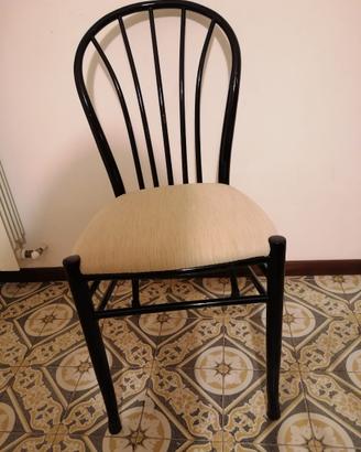 Set 5 Sedie stile Thonet / Bistrot in legno nero