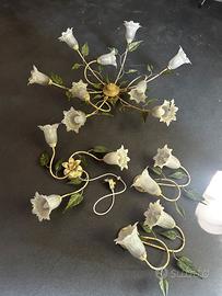 Lampadario e applique in ferro battuto