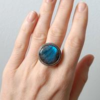 Anello labradorite a argento 925