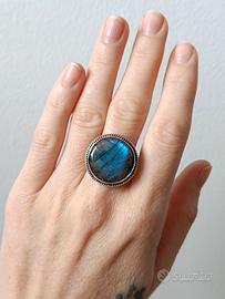 Anello labradorite a argento 925
