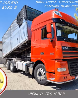 DAF XF 105.510-2011-€5-RIBALTABILE TRILATERALE CEN