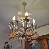 lampadari in ferro battuto e vetro temperato