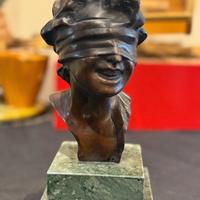 Statua bronzo in base marmo