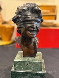 Statua bronzo in base marmo