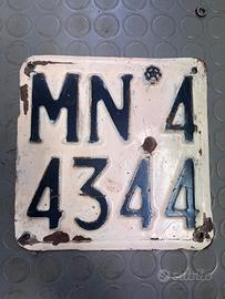 Targa originale MN Più visura  pra Garelli 70 1960