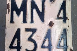 Targa originale MN Più visura  pra Garelli 70 1960