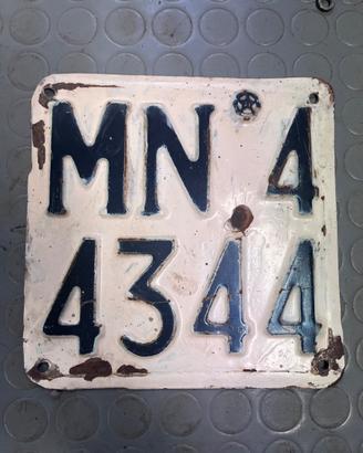 Targa originale MN Più visura  pra Garelli 70 1960