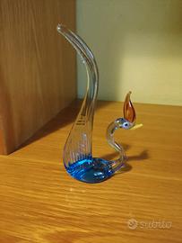 cigno di vetro lavorato 15 cm