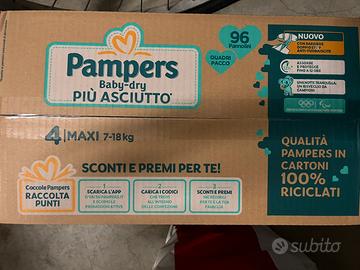 96 pannolini pampers baby dry tg4