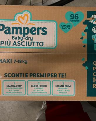 96 pannolini pampers baby dry tg4