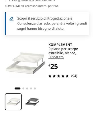 Komplement Accessori interni armadio PAX Ikea