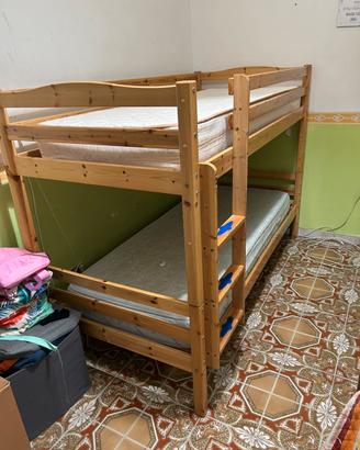 Letto a castello in legno massello