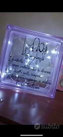 Lampada in vetromattone con illuminazione