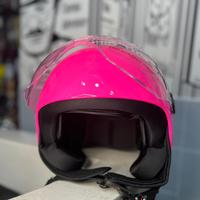 CASCO JFM FUCSIA LUCIDO CON VISIERA ELICOTTERO